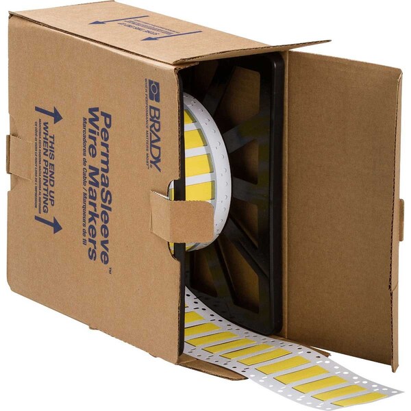 PermaSleeve Wire Marker Polyolefin 0.375 in Dia x 1 in W YL Roll of 2000 Each